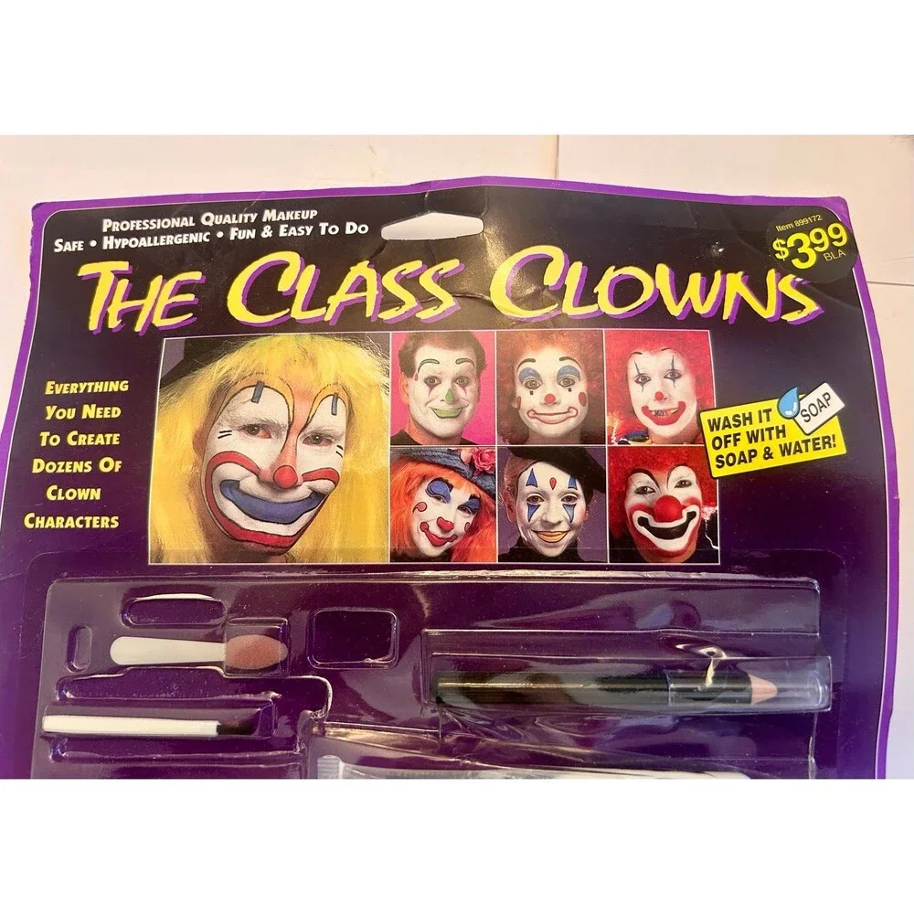 Vintage Fun World “The Class Clowns” Sealed Halloween Makeup Kit – 90s NOS